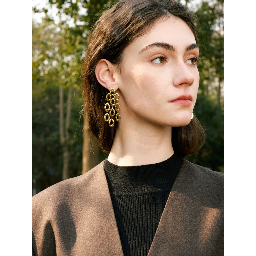 Cascading Gold Link Earrings