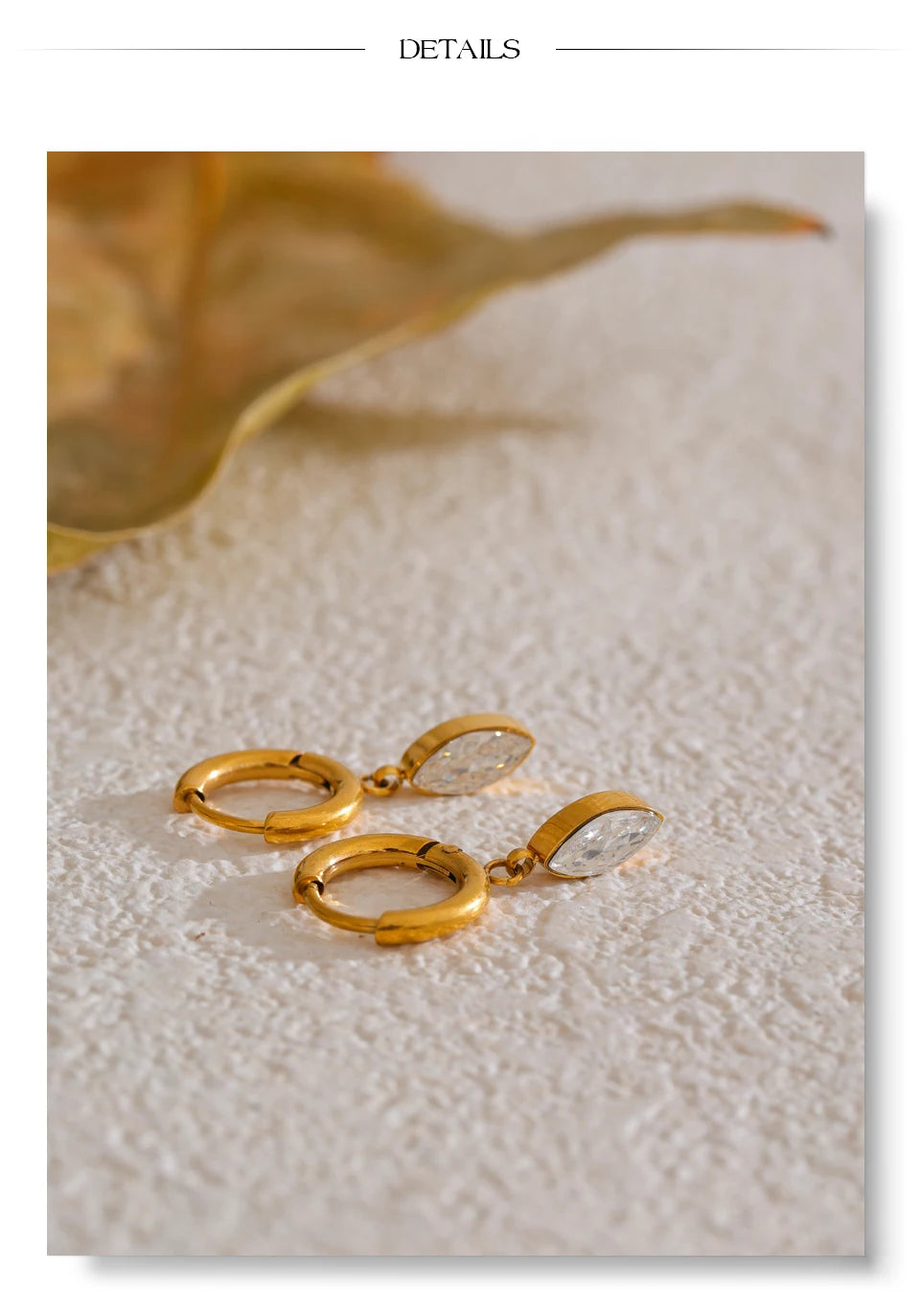 Crystal Drop Hoop Earrings