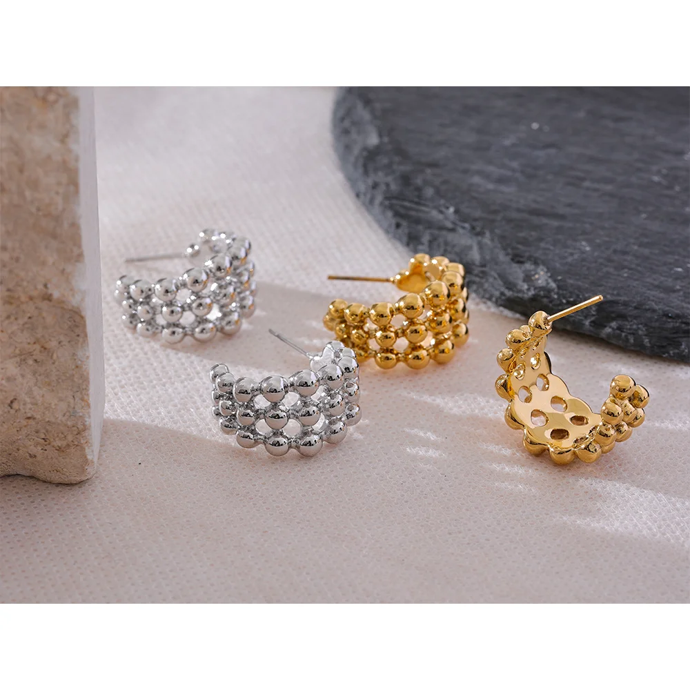 Beaded Statement Hoops