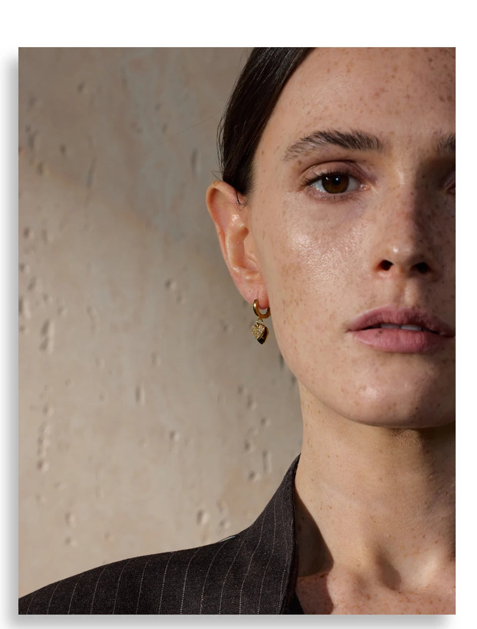 Golden Heart Drop Earrings