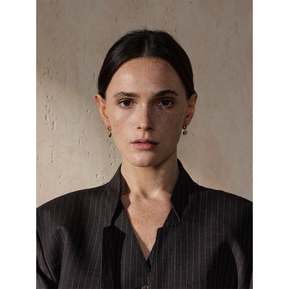 Golden Heart Drop Earrings