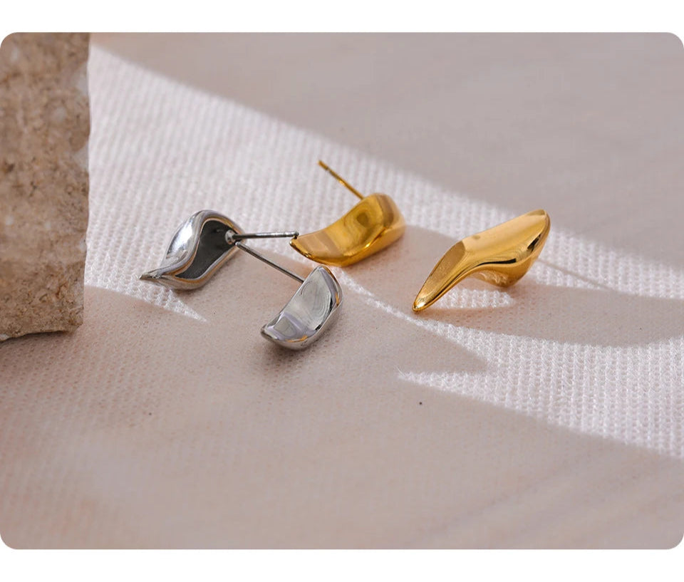 Shimmering Gold Stud Earrings