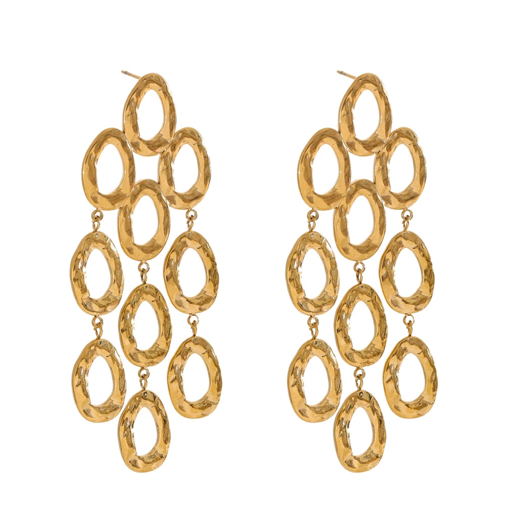 Cascading Gold Link Earrings