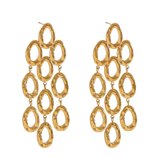 Cascading Gold Link Earrings