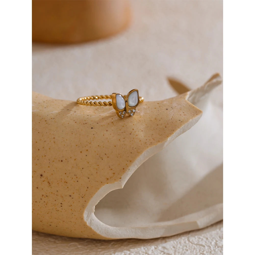 Butterfly Pearl Ring