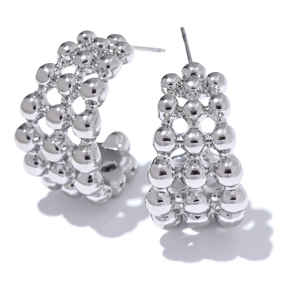 Beaded Statement Hoops