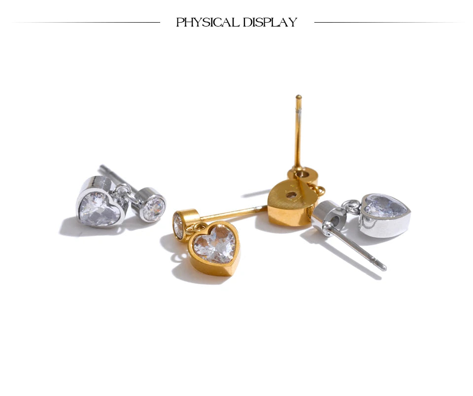 Crystal Heart Earrings