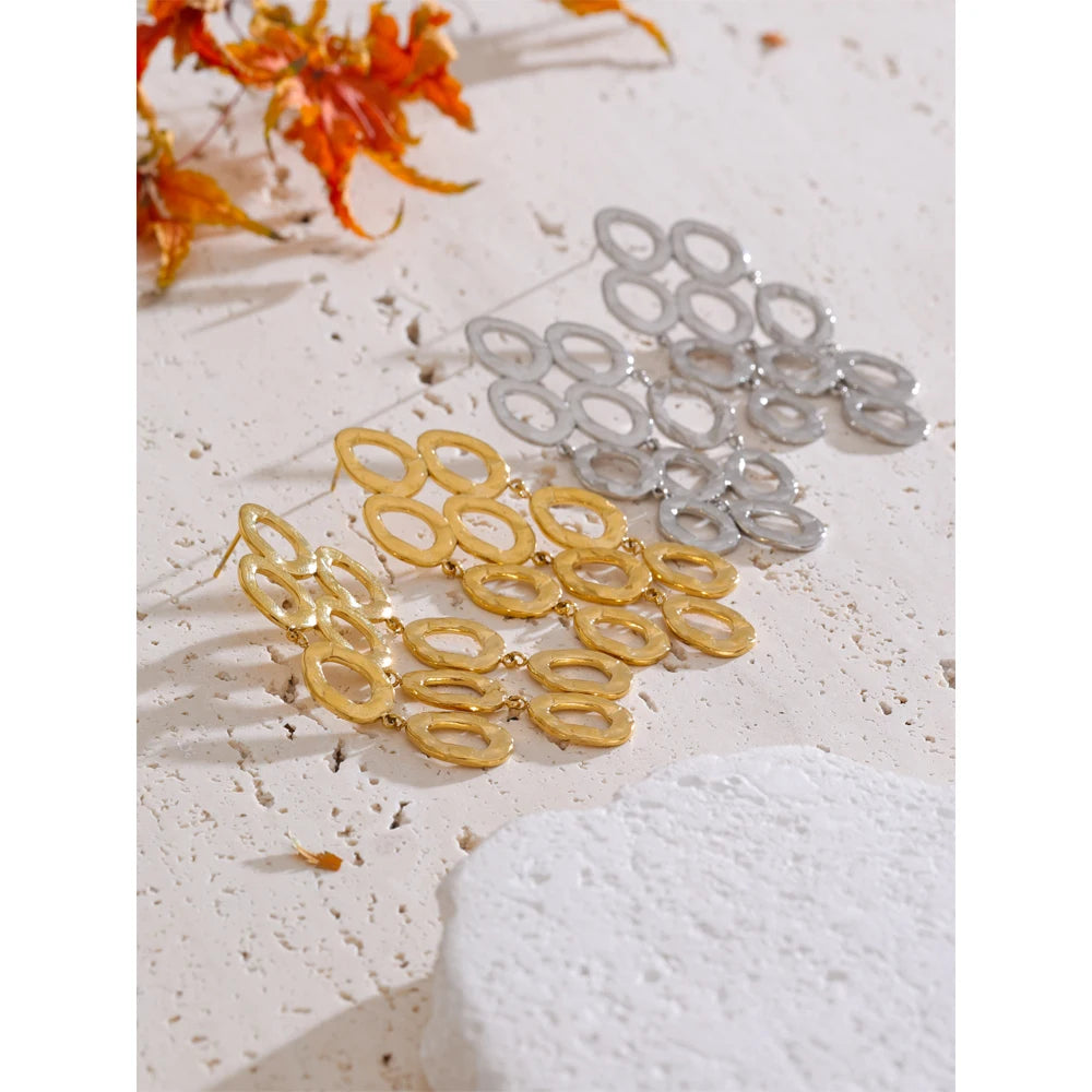 Cascading Gold Link Earrings