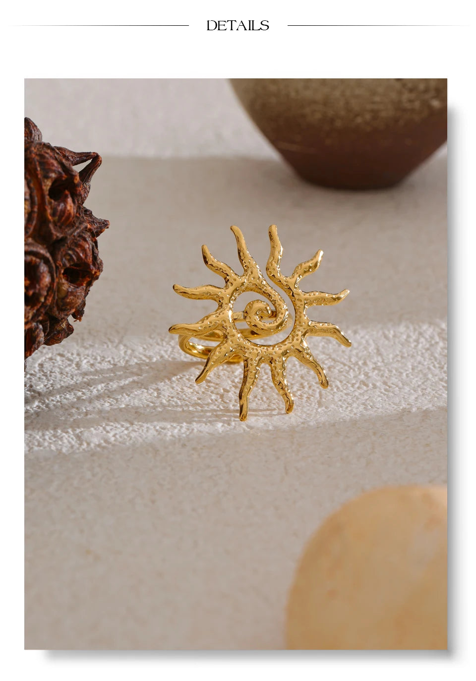 Sun Spiral Ring