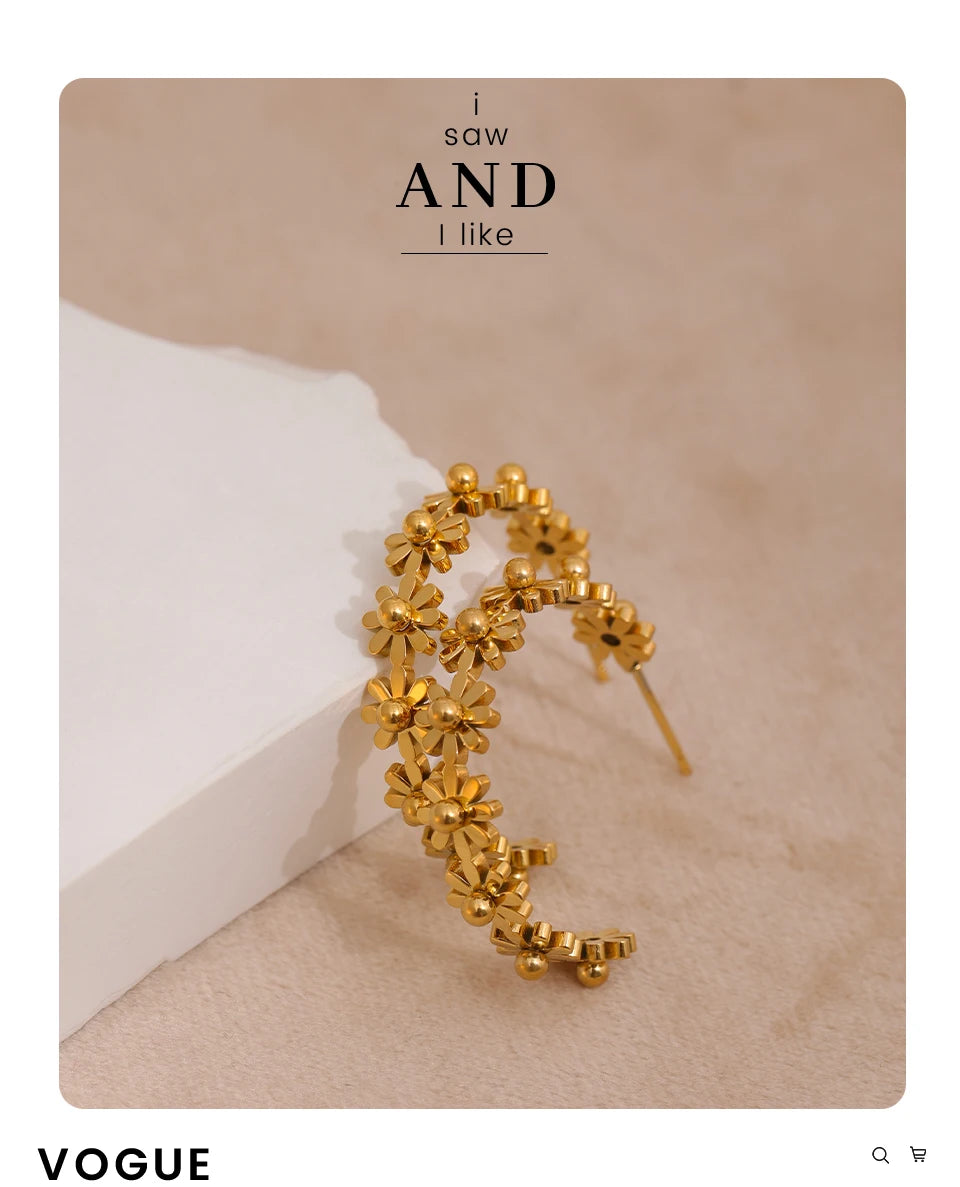 Floral Hoop Earrings