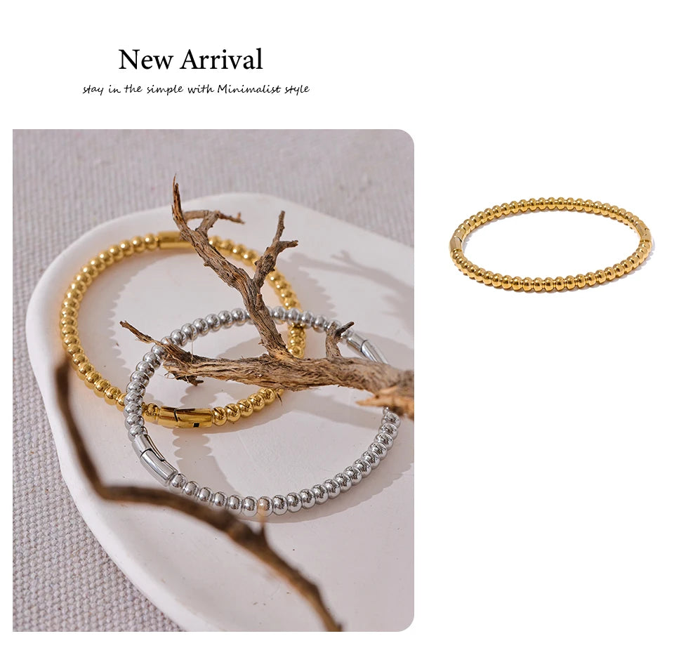 Golden Beaded Chain Bracelet