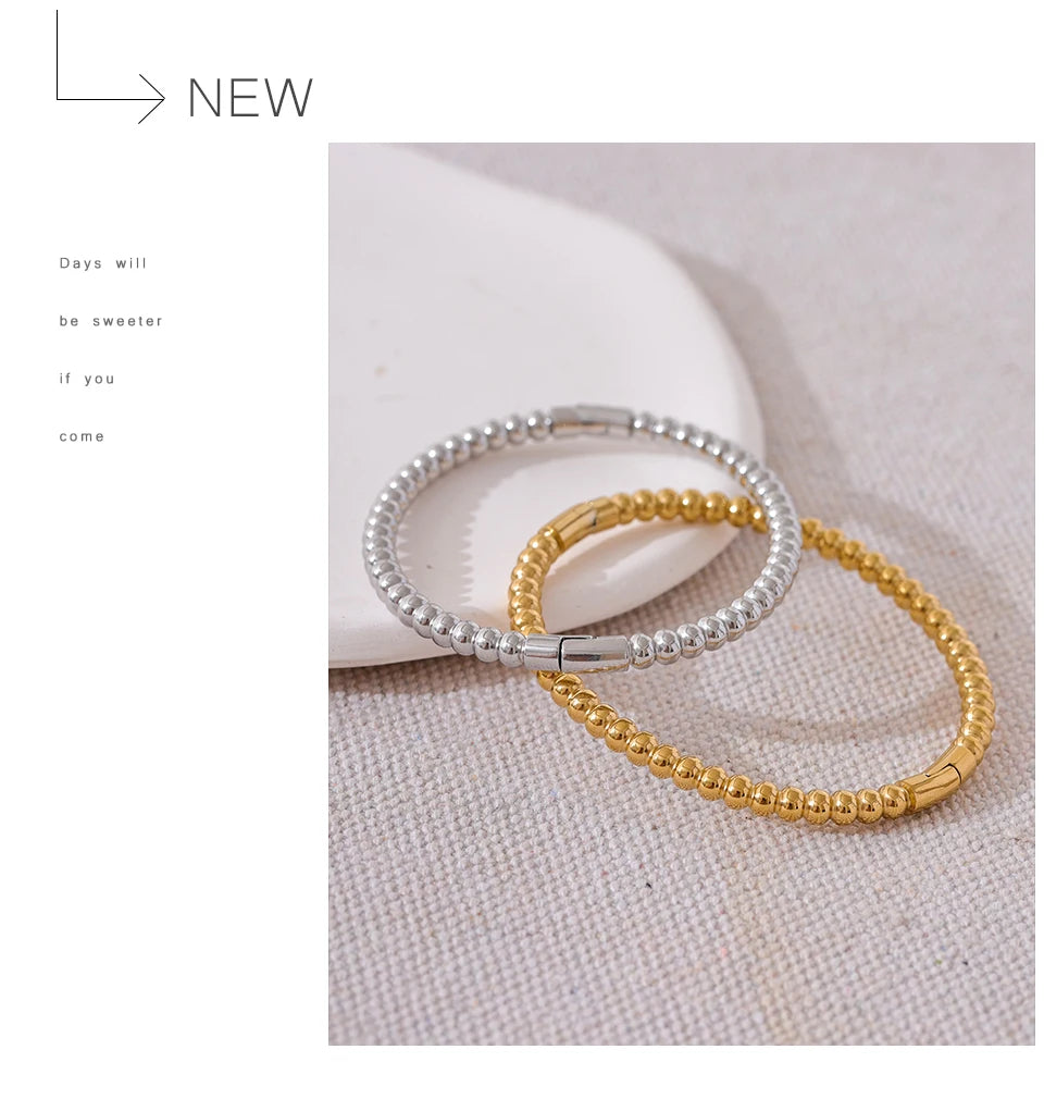 Golden Beaded Chain Bracelet