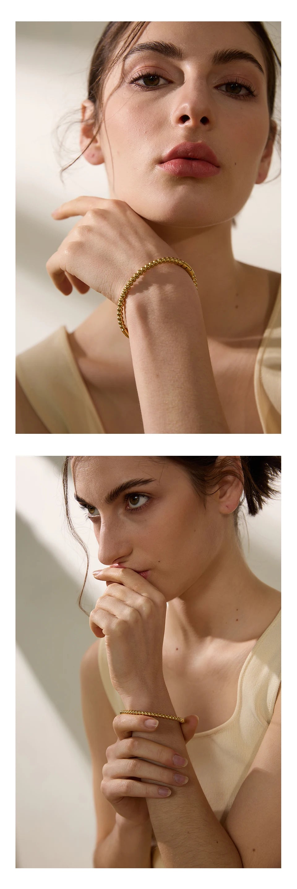 Golden Beaded Chain Bracelet