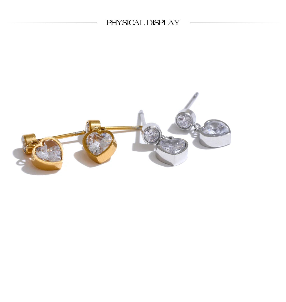 Crystal Heart Earrings