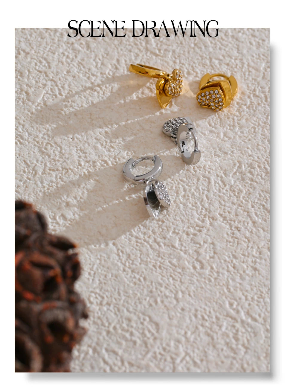 Golden Heart Drop Earrings