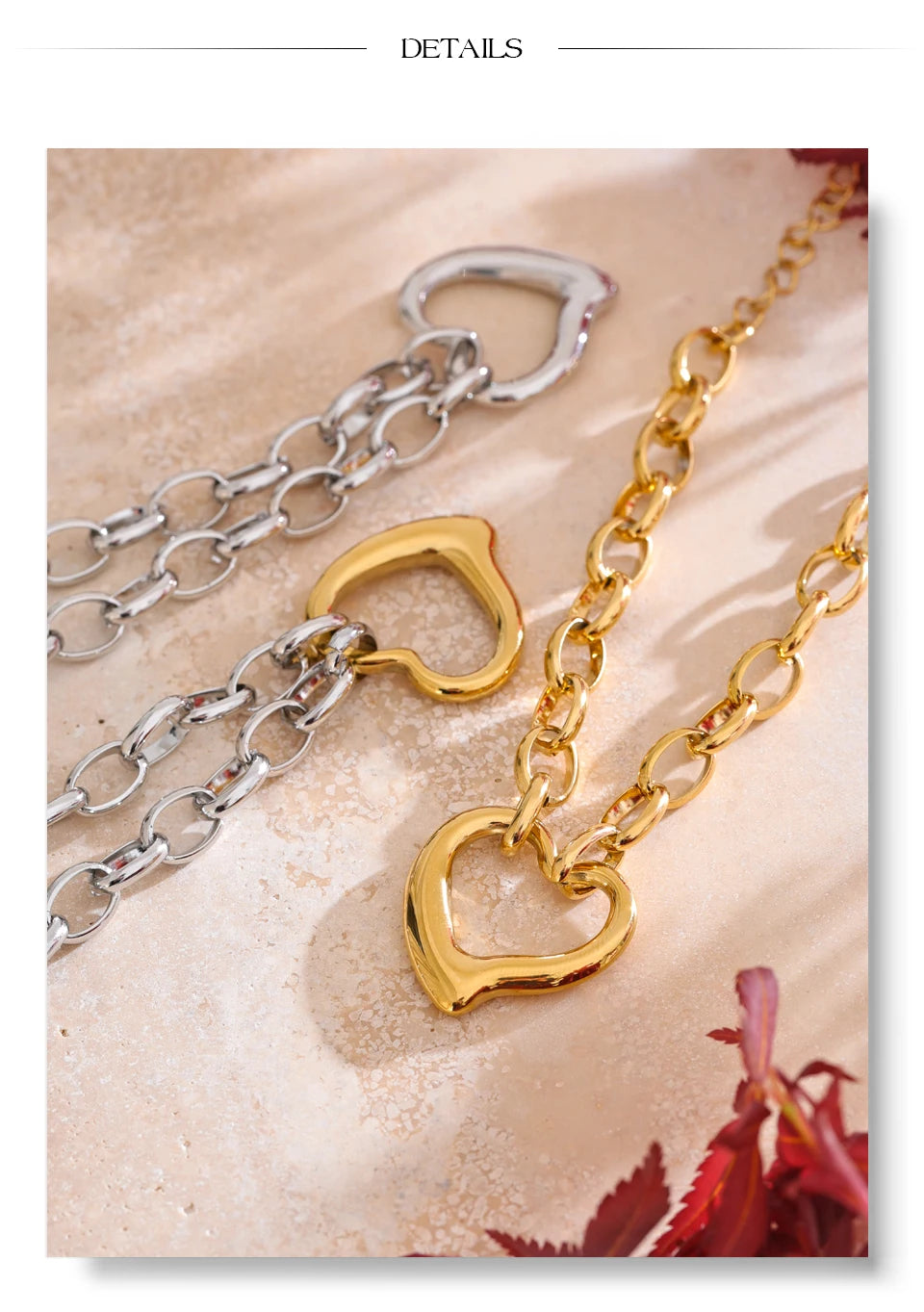 Chunky Chain Heart Bracelet
