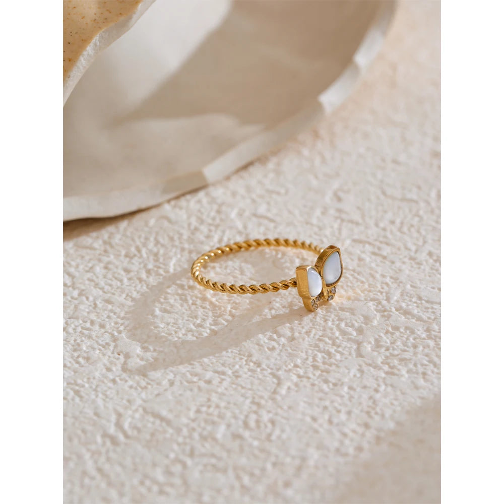 Butterfly Pearl Ring