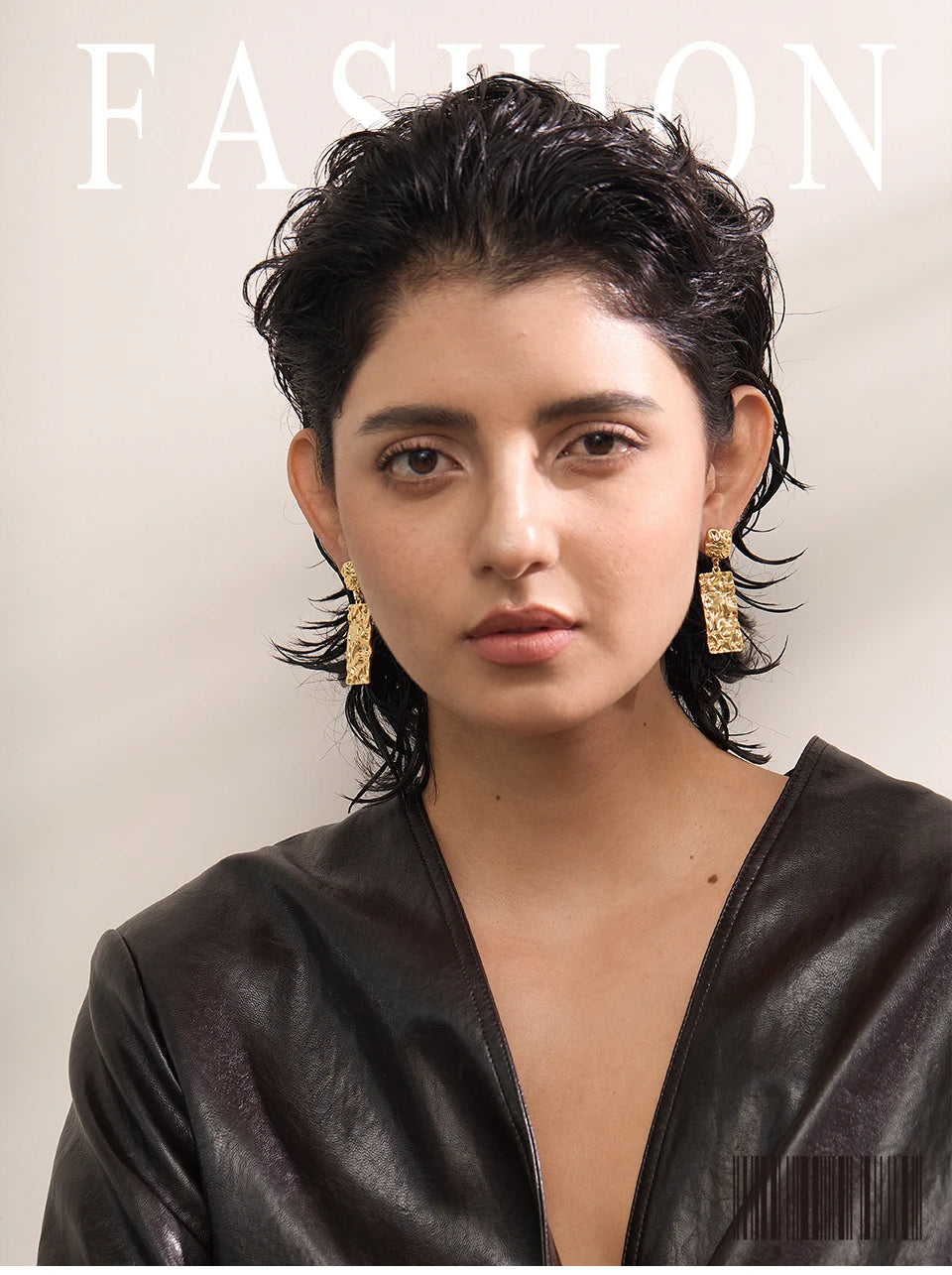 Textured Rectangle Drop Earrings