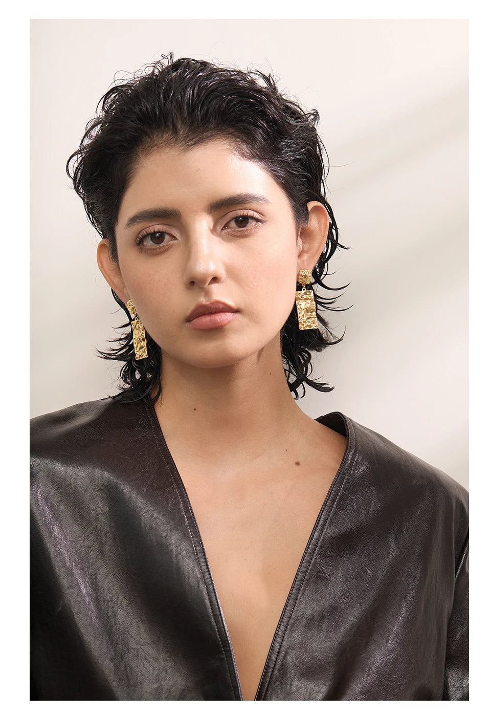 Textured Rectangle Drop Earrings