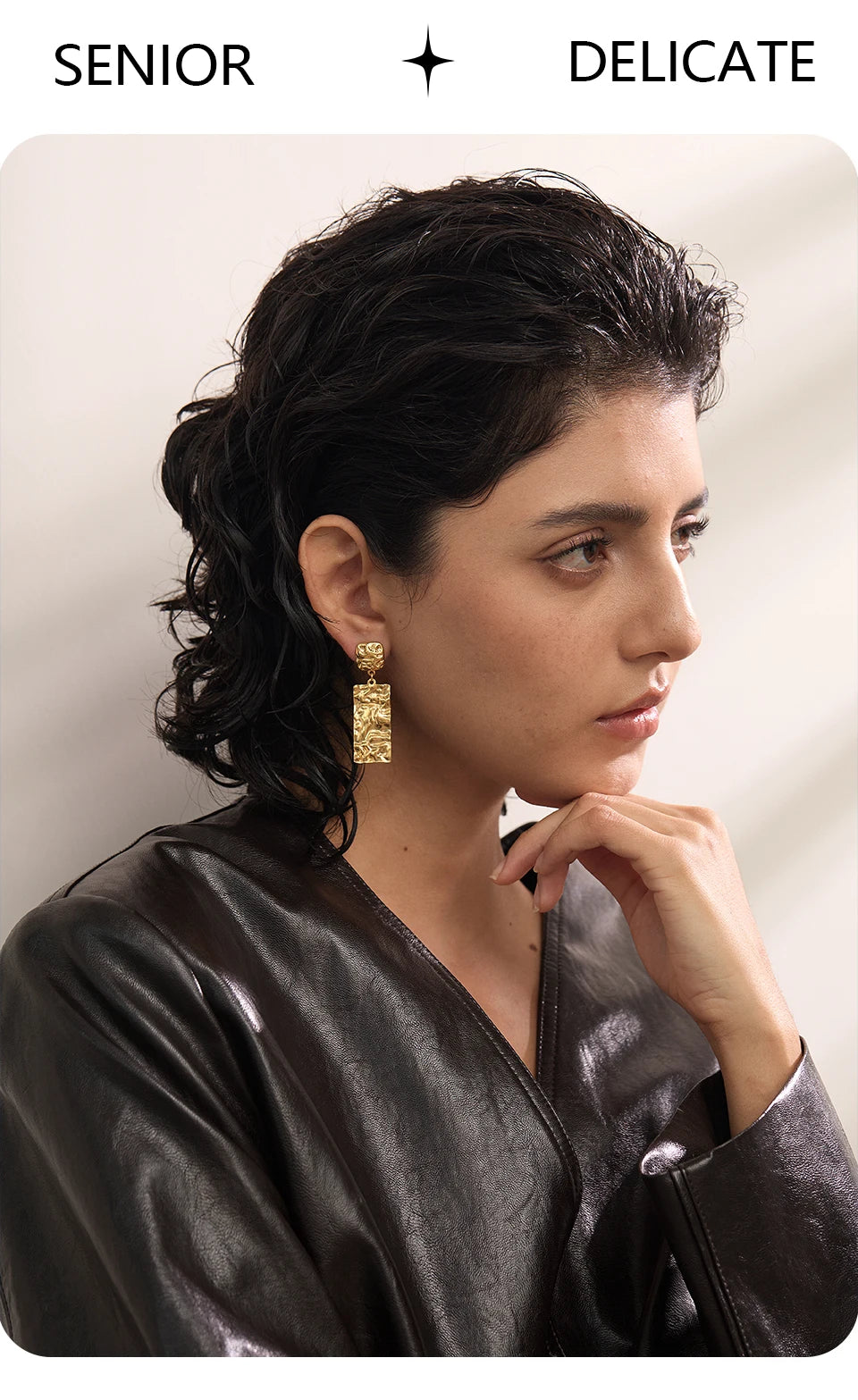 Textured Rectangle Drop Earrings
