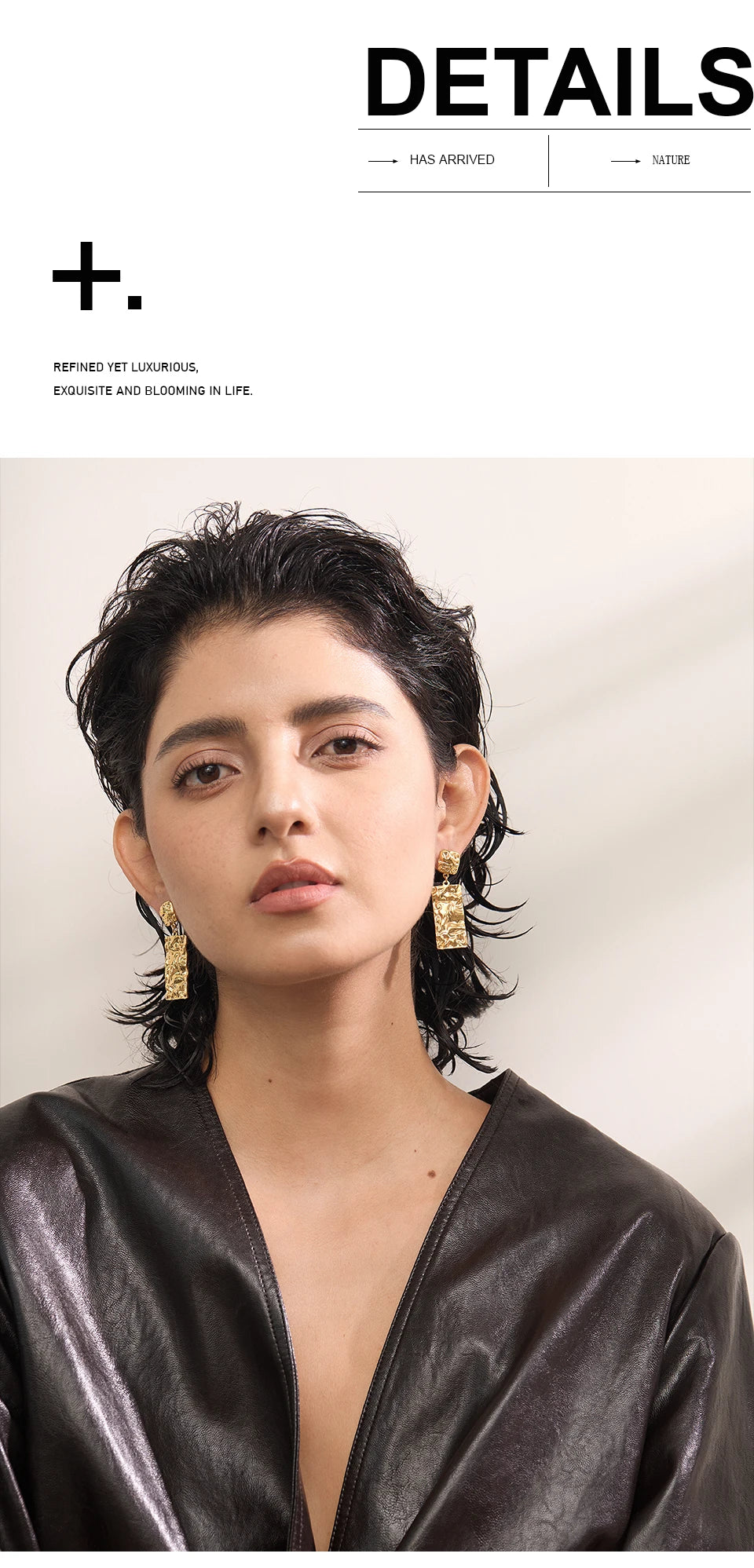 Textured Rectangle Drop Earrings