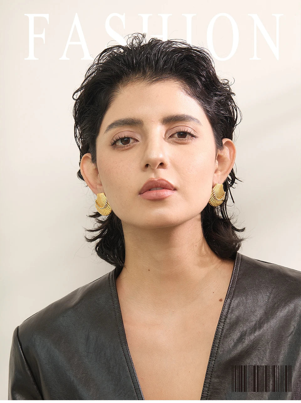 Golden Shell Stud Earrings