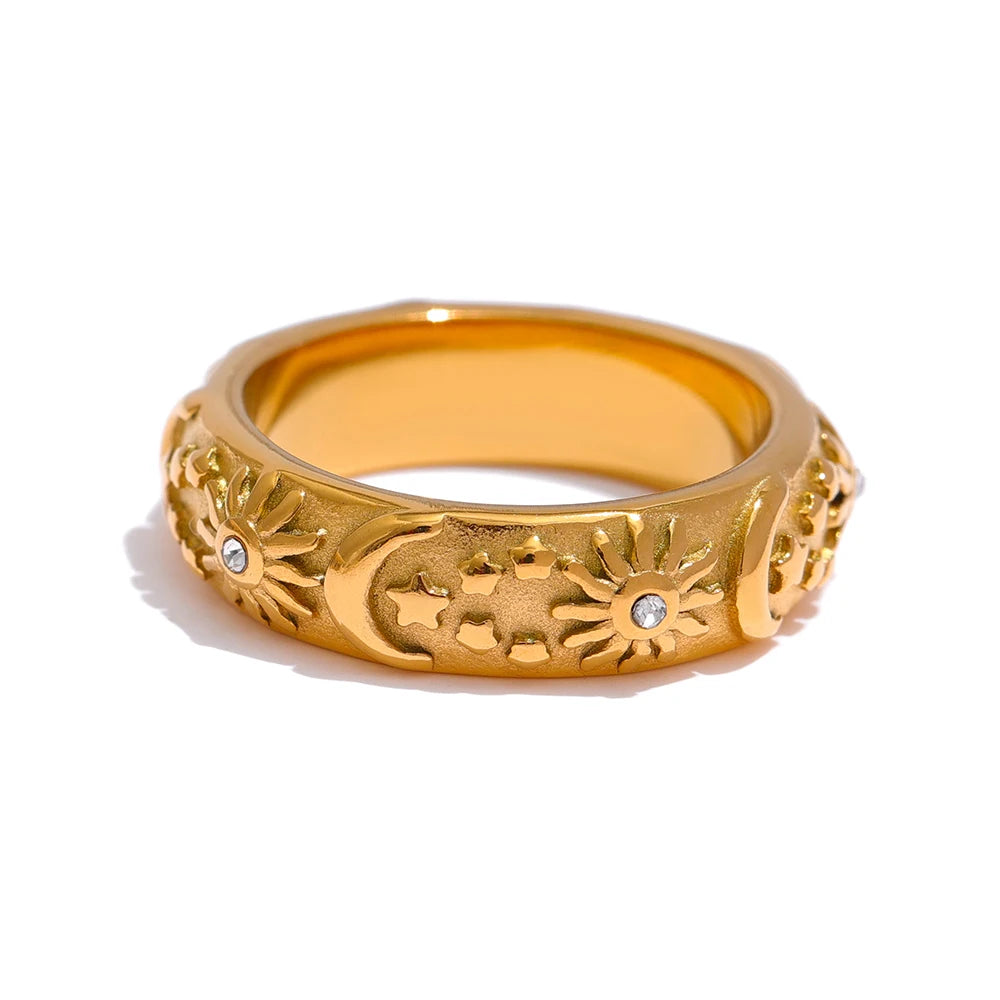 Gold Crescent Moon Ring