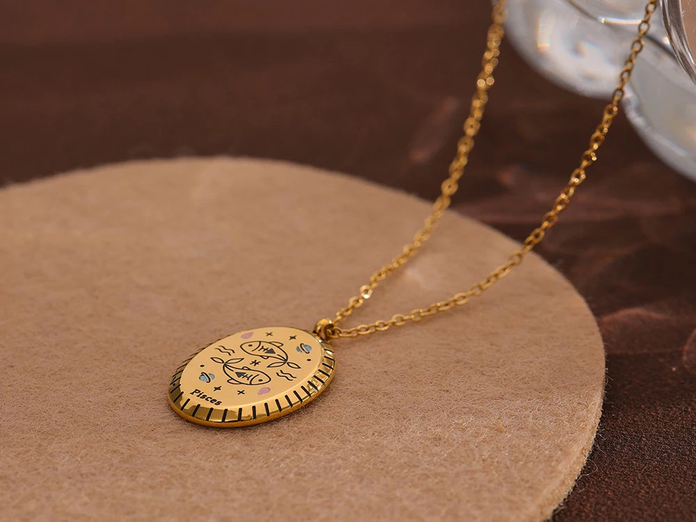 Zodiac Constellation Pendant Necklace