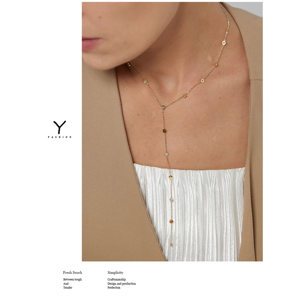 Celestial Drop Lariat Necklace