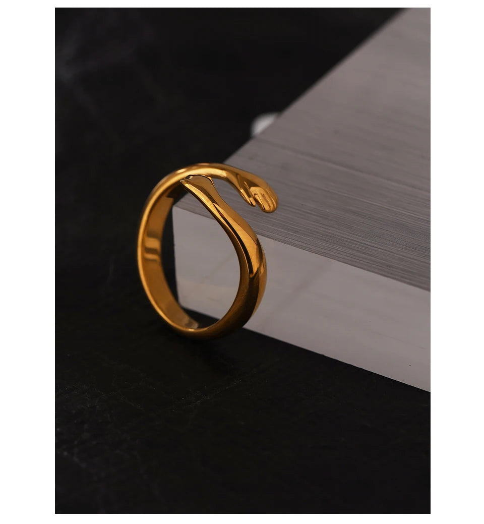 Gold Geometric Hug Ring