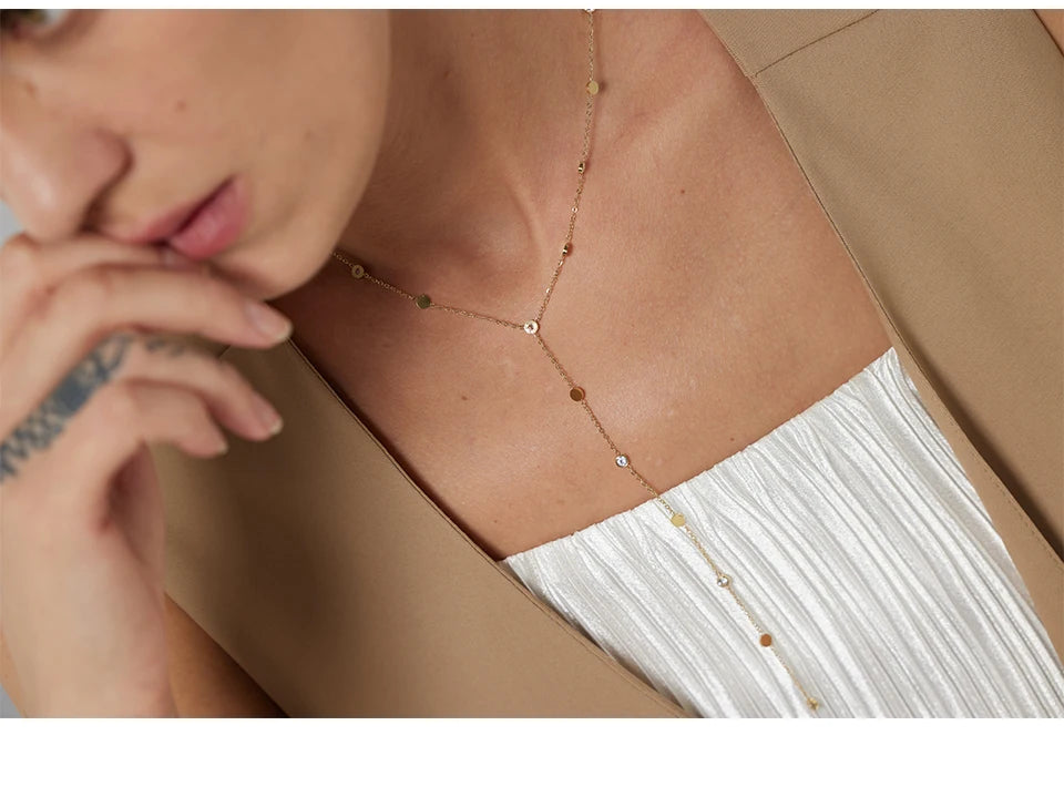 Celestial Drop Lariat Necklace