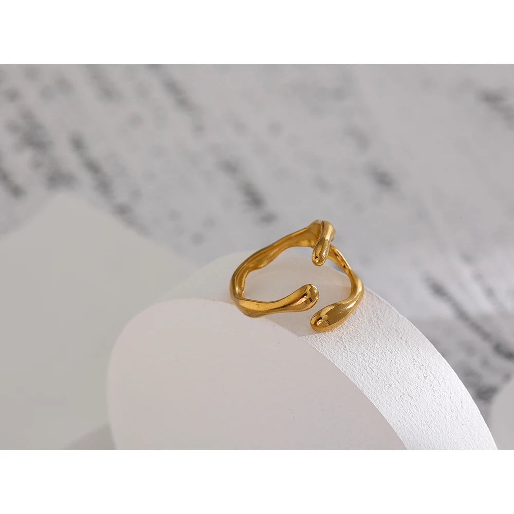 Sculptural Open Gold Ring