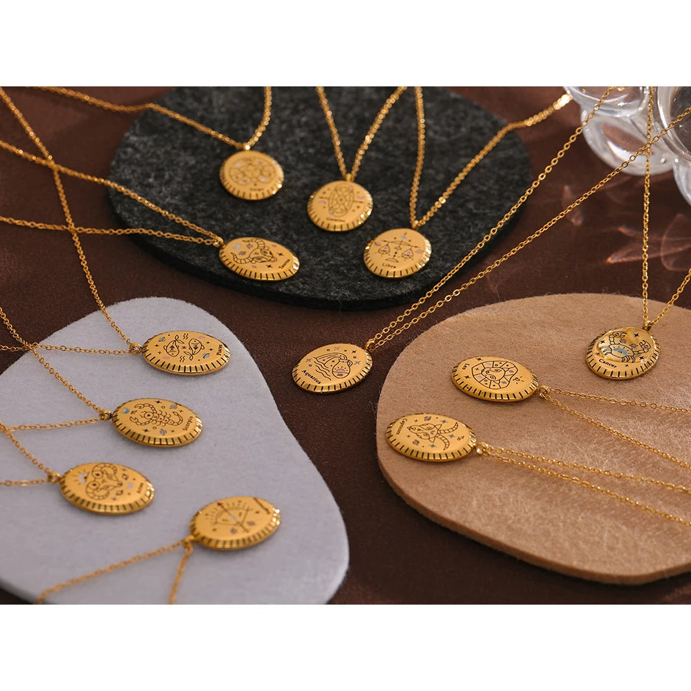 Zodiac Constellation Pendant Necklace