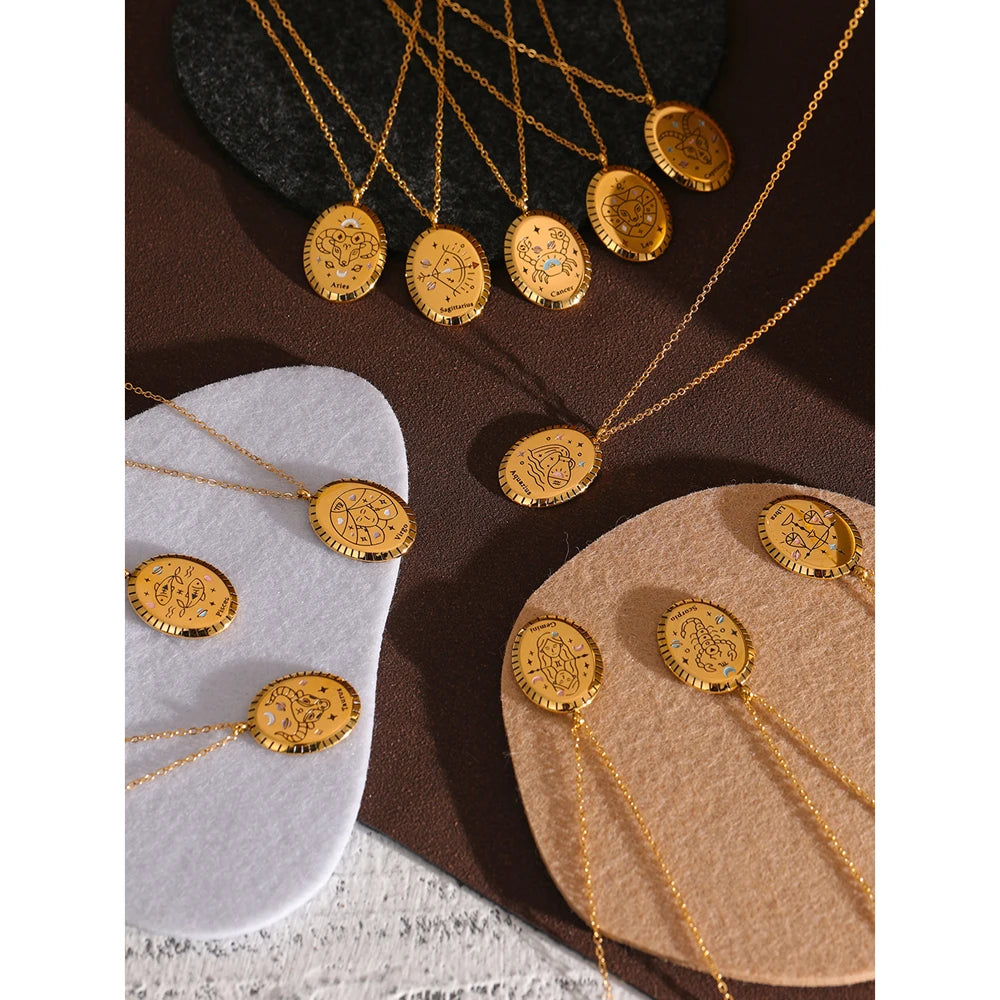 Zodiac Constellation Pendant Necklace
