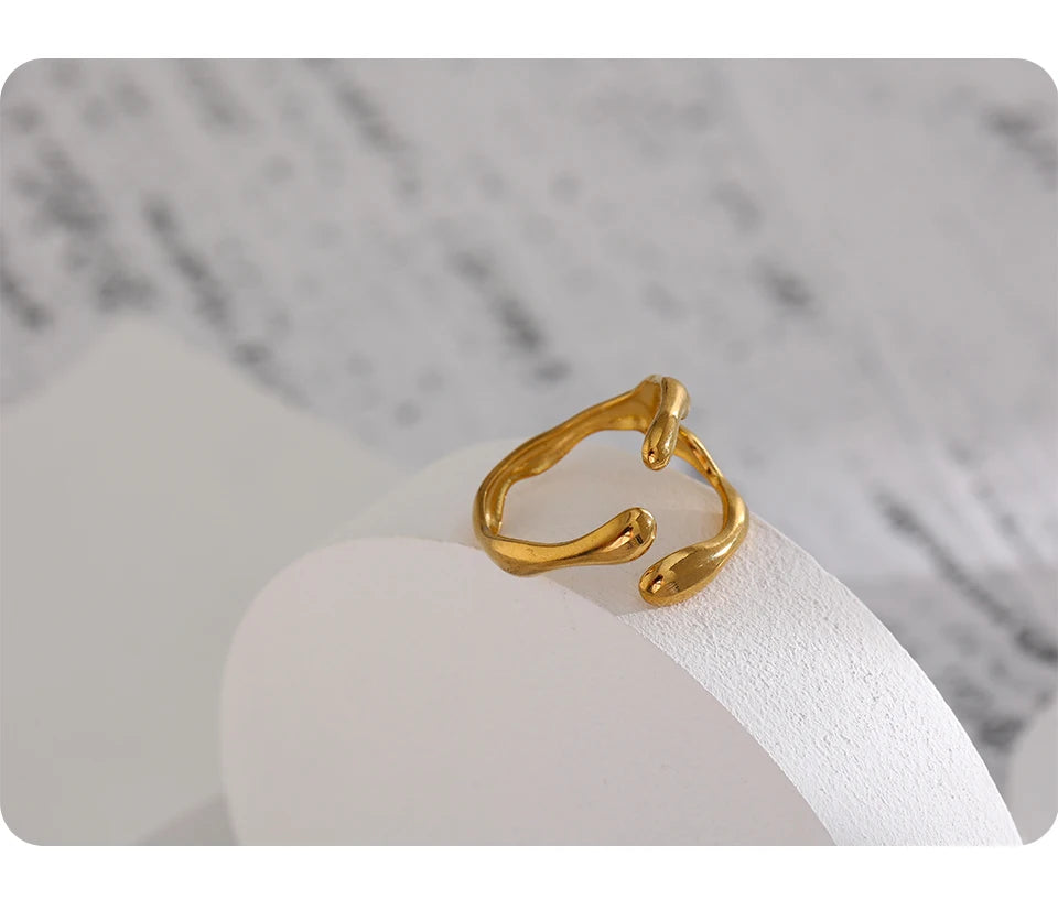 Sculptural Open Gold Ring
