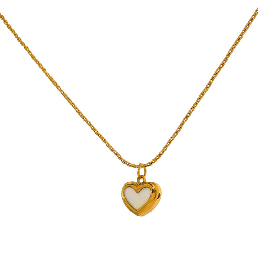 White Heart Necklace