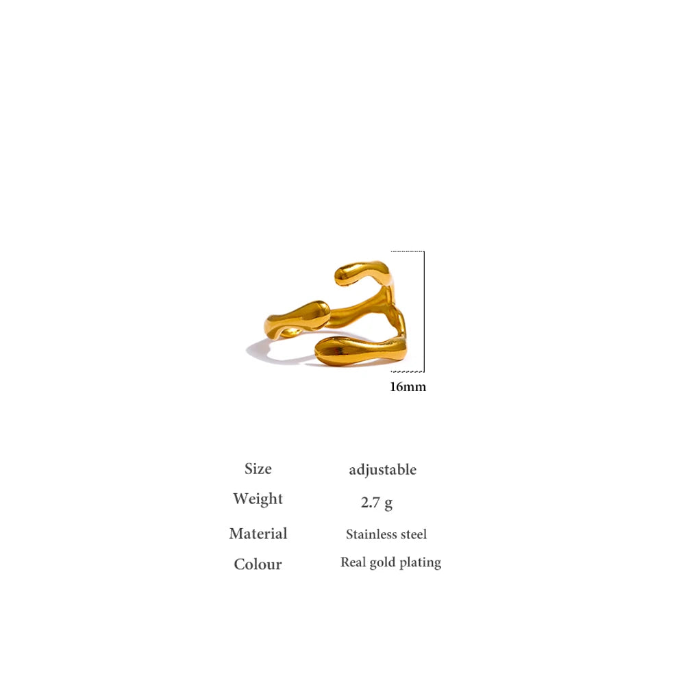 Sculptural Open Gold Ring