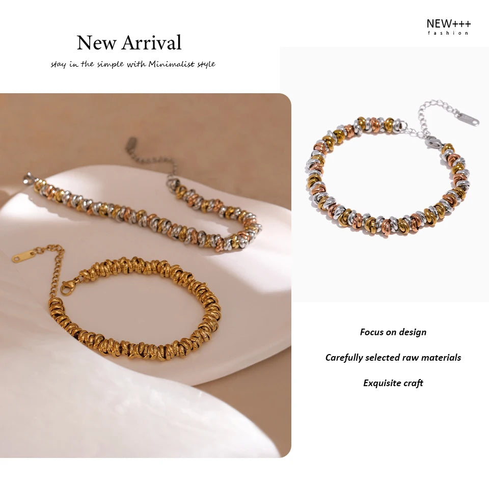 Mixed-Tone Beaded Bracelet