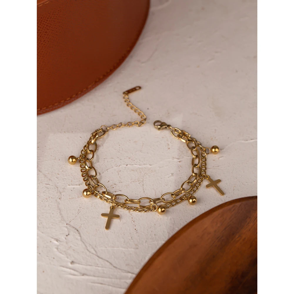 Chic Charm Cross Bracelet