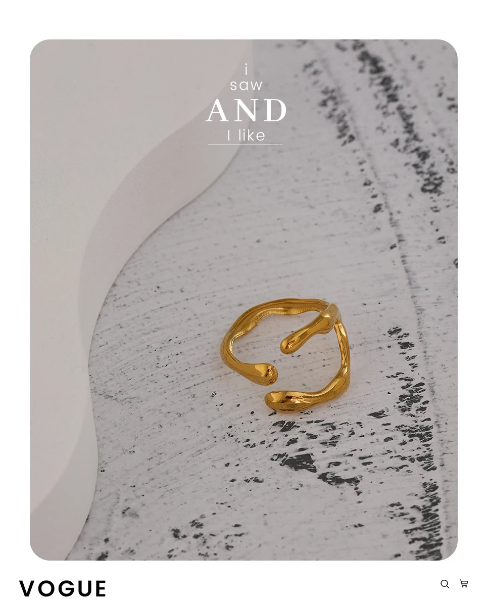 Sculptural Open Gold Ring