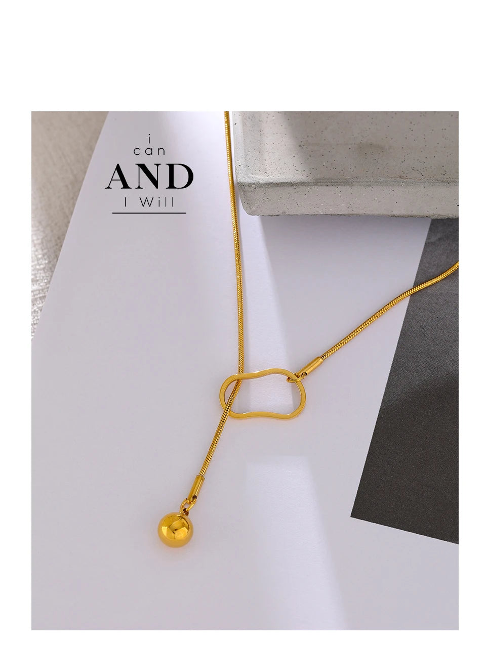 Minimal Drop Y Necklace