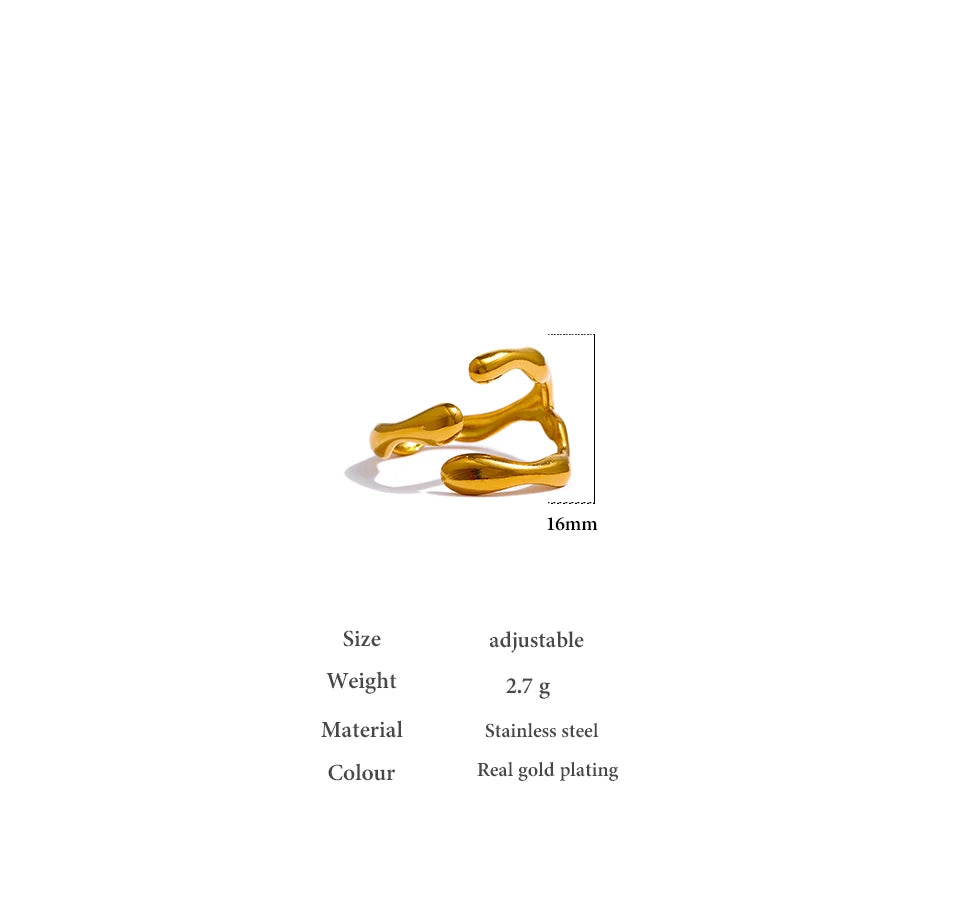 Sculptural Open Gold Ring