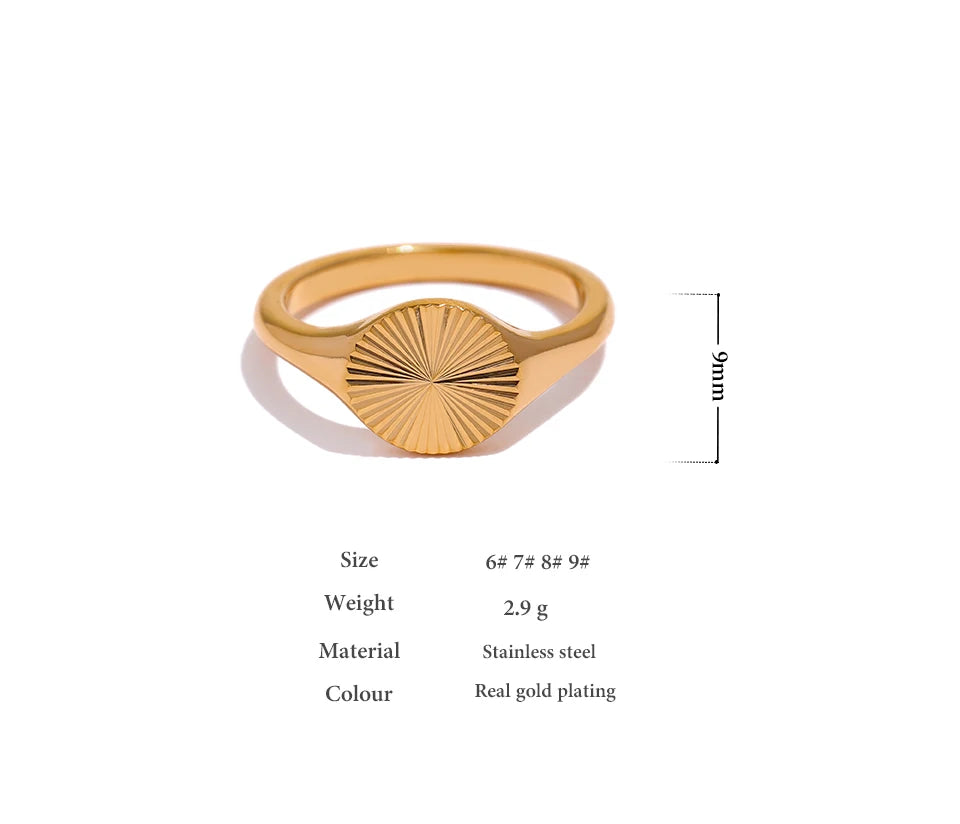 Sunburst Signet Ring