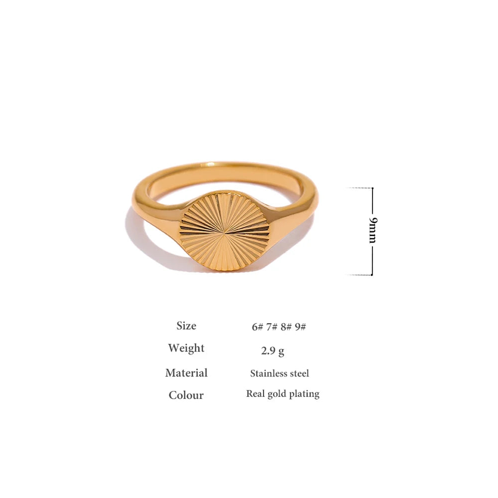 Sunburst Signet Ring