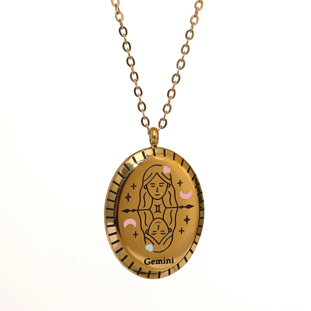 Zodiac Constellation Pendant Necklace