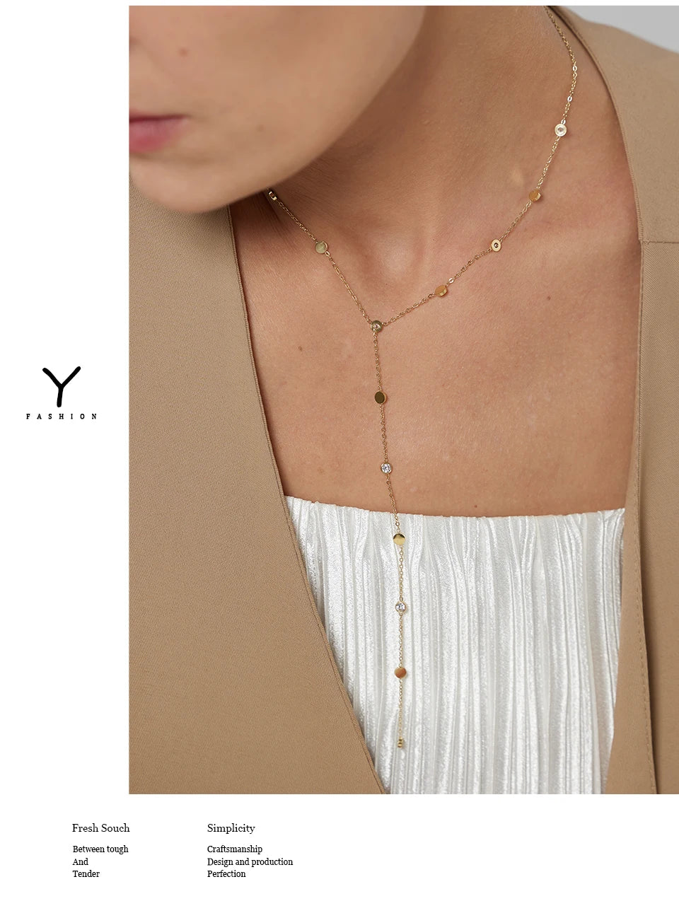 Celestial Drop Lariat Necklace