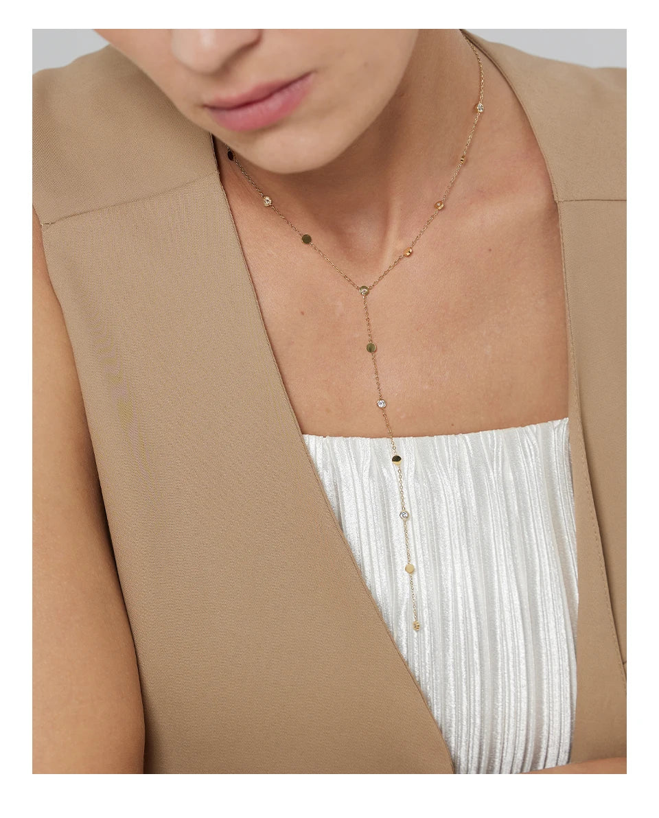 Celestial Drop Lariat Necklace