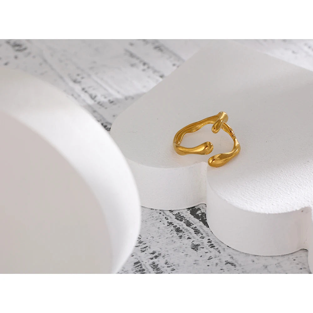 Sculptural Open Gold Ring