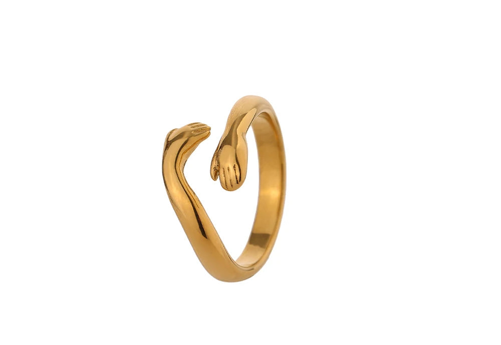 Gold Geometric Hug Ring