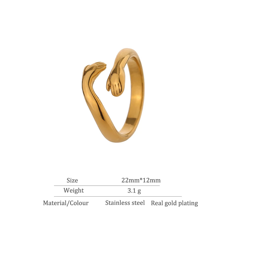 Gold Geometric Hug Ring